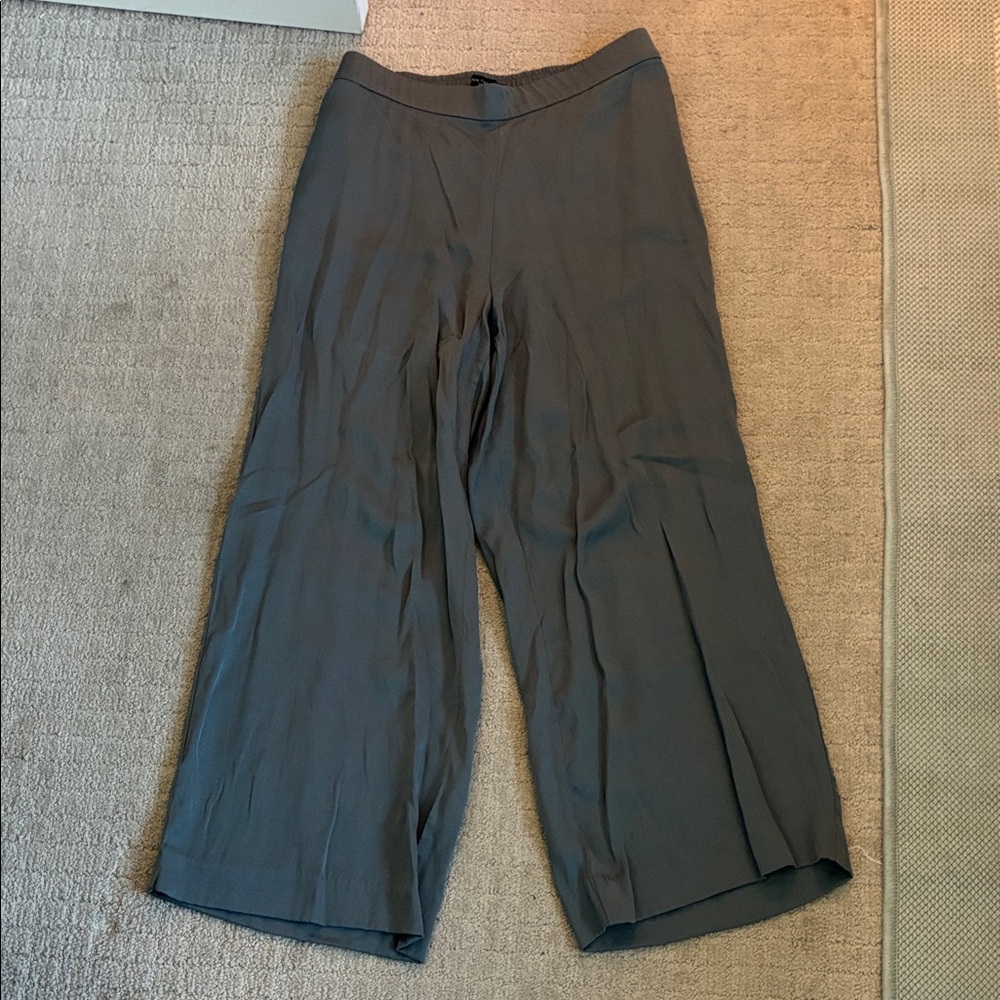 Ann Taylor Blue Gray Wide-Leg Dress Pants